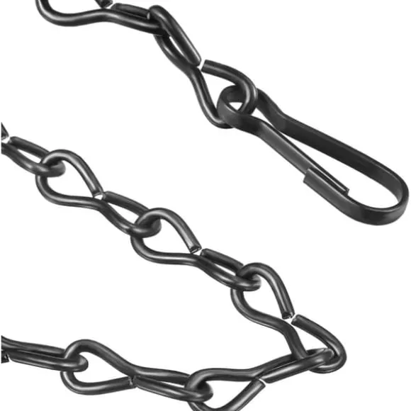 2-pak fuglefoderhuse, urtepotter, lanterner og dekorative kæder (sort, 25 cm)