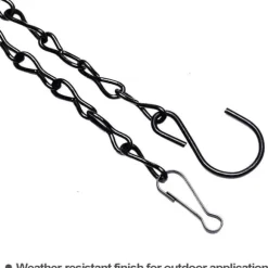2-pak fuglefoderhuse, urtepotter, lanterner og dekorative kæder (sort, 25 cm)
