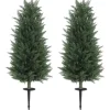 2-pak kunstig cypres 100 cm med jordspyd, naturtro til have & hjem