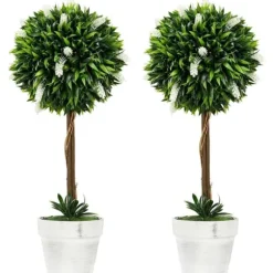 2-pak kunstig lavendel 60 cm med potte, realistisk kunstblomst til hjem & have