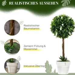 2-pak kunstig lavendel 60 cm med potte, realistisk kunstblomst til hjem & have