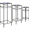 3-pak plantestativer op til 71 cm, metal i tre størrelser – blå/hvid