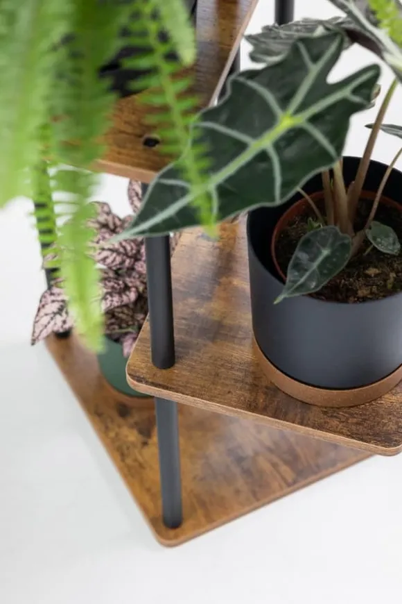 PALACE metal stående blomsterstander - sort stander til 5 blomsterpotter