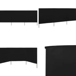 3-panels læsejl 400x160 cm stof sort - Læsejl - Læskærm - Home & Living