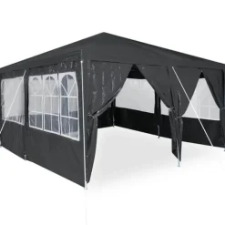 Party Telt Anthracit & Hvid - Rummeligt 400x400 cm | Farve: Anthracit & Hvid | Størrelse: 400x400x266 cm