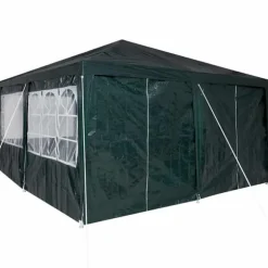 Party Tent Grøn og Hvid - Rummeligt Festtelt til Udendørs Arrangements | Størrelse: 400x400x266 cm