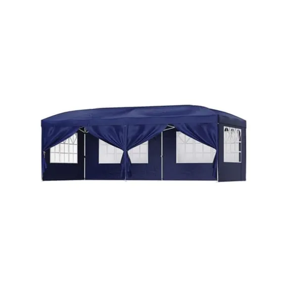 Pavilion Blue, 25 x 25 mm og de krydsede 20 x 10 mm rør i den øverste sektion sikrer, at dette havetelt er holdbart og, med den rette pleje, vil ho