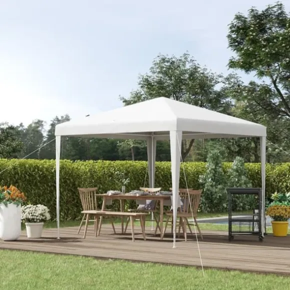 Pavillon 2,7×2,7 m vandafvisende og vinterfast, hvid