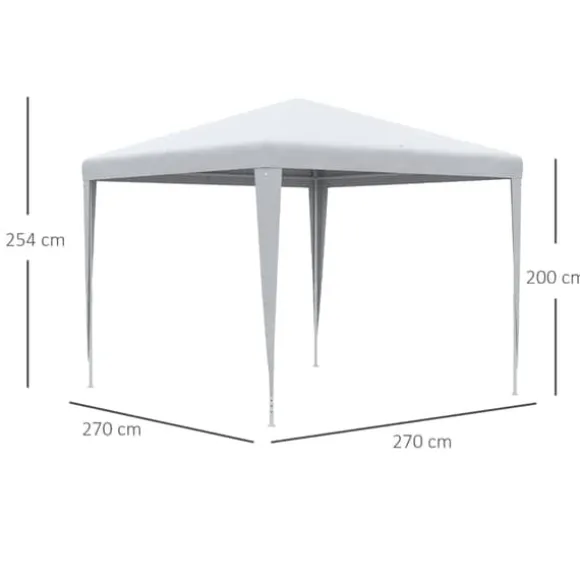 Pavillon 2,7×2,7 m vandafvisende og vinterfast, hvid