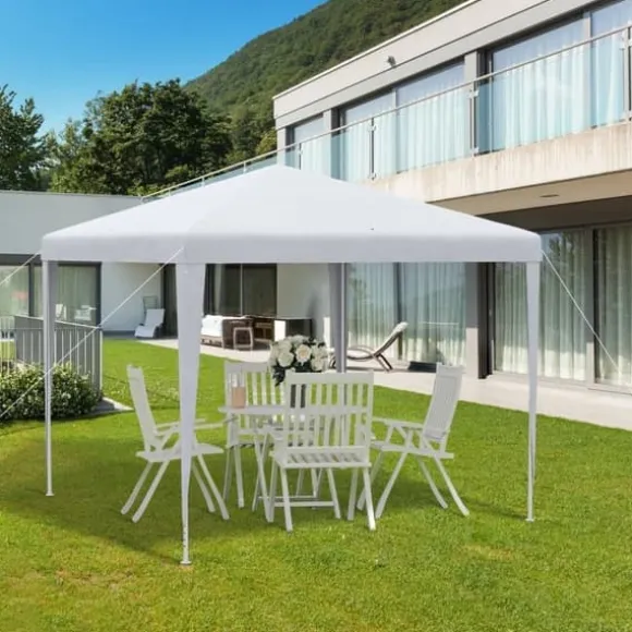 Pavillon 2,7×2,7 m vandafvisende og vinterfast, hvid