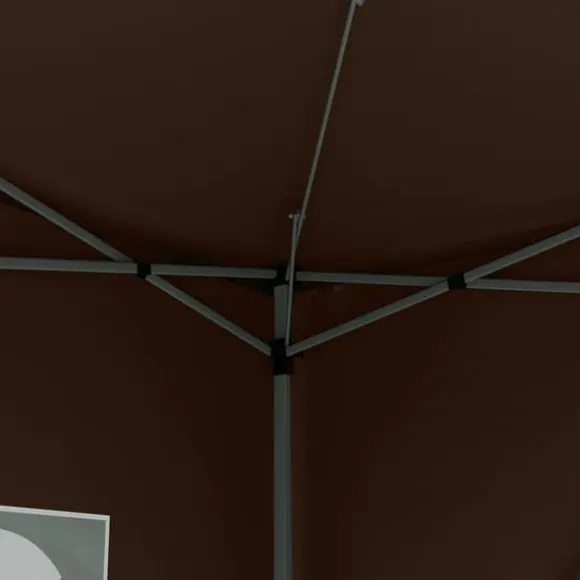 Pavillon ca. 3x3 m pop-up, vandafvisende, vintertålelig, UV-beskyttelse 50+, 4 sidevægge & taske, kaffebrun