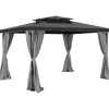 Pavillon Gardiner, 284x284x204 cm, Grå, Vandtæt Polyester