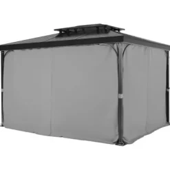 Pavillon Gardiner, 284x284x204 cm, Grå, Vandtæt Polyester