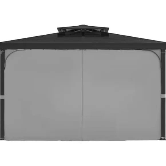 Pavillon Gardiner, 284x284x204 cm, Grå, Vandtæt Polyester
