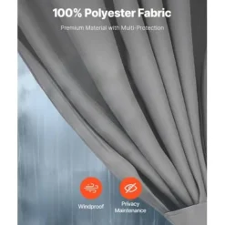 Pavillon Gardiner, 284x284x204 cm, Grå, Vandtæt Polyester