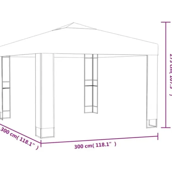 Pavillon med dobbelttag 3x3 m antracitgrå - Pavillon - Pavilloner - Home & Living