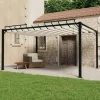 Pavillon med lameltag - Elegante udendørs møbler | Farve: Creme | Størrelse: 3x4 m