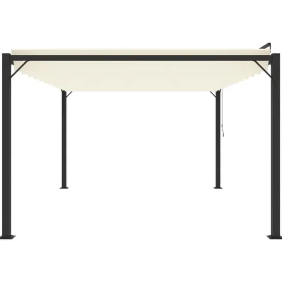 Pavillon med lameltag - Elegante udendørs møbler | Farve: Creme | Størrelse: 3x4 m