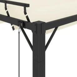 Pavillon med lameltag - Elegante udendørs møbler | Farve: Creme | Størrelse: 3x4 m