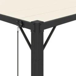 Pavillon med lameltag - Elegante udendørs møbler | Farve: Creme | Størrelse: 3x4 m