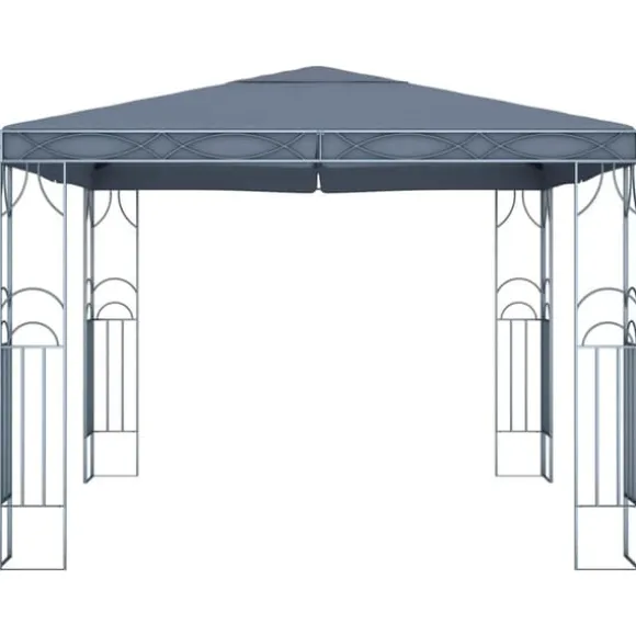 Pavillon med LED-lyskæder – Solbeskyttelse til udendørsbegivenheder | Størrelse: 300x300 cm | Farve: Antracitgrå