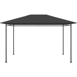 Pavillon med massiv stålkonstruktion - Udendørstelt til fester og sport | Farve: Antracitgrå | Størrelse: 384x281x270 cm