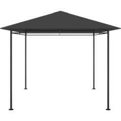 Pavillon med massiv stålkonstruktion - Udendørstelt til fester og sport | Farve: Antracitgrå | Størrelse: 384x281x270 cm