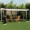 Pavillon med mesh-vægge - 4x3 m stål | Farve: Creme