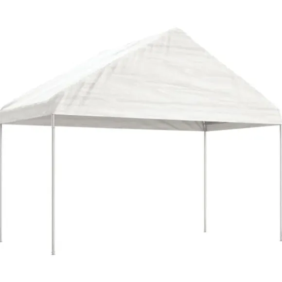 Pavillon med tag 17,84x4,08x3,22 m - UV-resistant polyethylen | Farve: Hvid