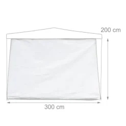 Pavillon sidepaneler, 200x300 cm, Hvid
