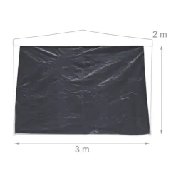 Pavillon sidepaneler, 200x300 cm, grå