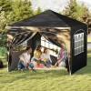 Pavillon telt, 3x3 m, sort