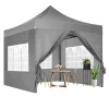 Pavillon, Vandtæt baldakin, Justerbar højde,Grå, 3x3m