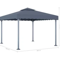 Pavillon 300x300 cm aluminium antracitgrå - Pavillon - Pavilloner - Home & Living