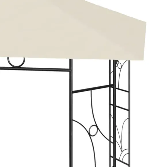 Pavillon 4x3 m med massiv stålkonstruktion - Udendørs telt | Farve: Creme | Størrelse: 4x3x2,7 m