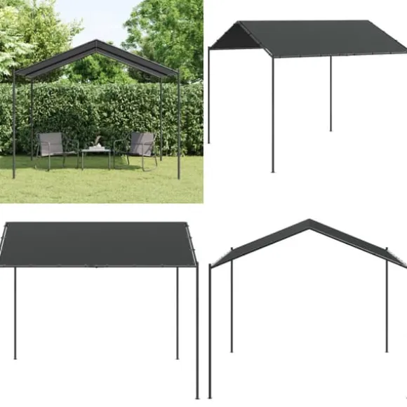 Pavillon 3x3 m stål og stof antracitgrå - Pavillon - Pavilloner - Home & Living