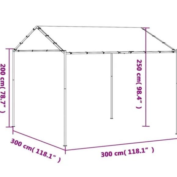 Pavillon 3x3 m stål og stof antracitgrå - Pavillon - Pavilloner - Home & Living
