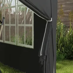 Pavillon 3x3 m, vandafvisende og vinterbestandig pop-up UV-beskyttelse 50+, 4 sidevægge og taske, sort