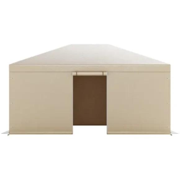 Pavillonovertræk 3,68x4,9 m Beige, PE-materiale, vejrbestandig opbevaring