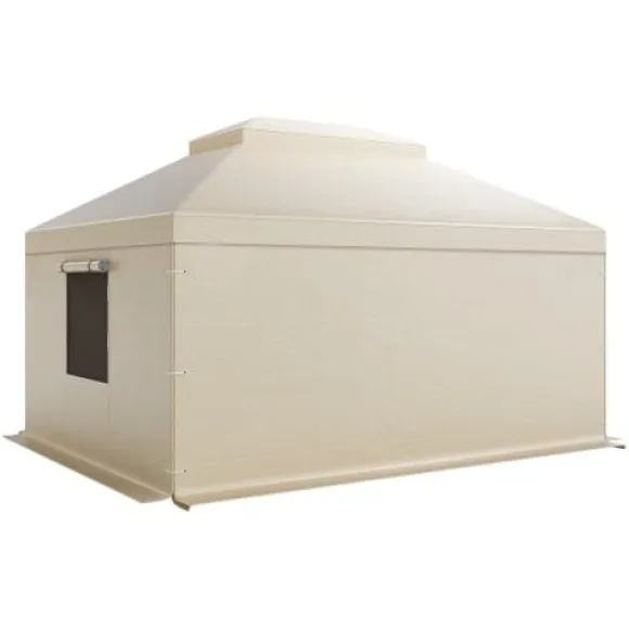 Pavillonovertræk, 3,66x4,87 m, Beige, PE, vejrbestandig opbevaring