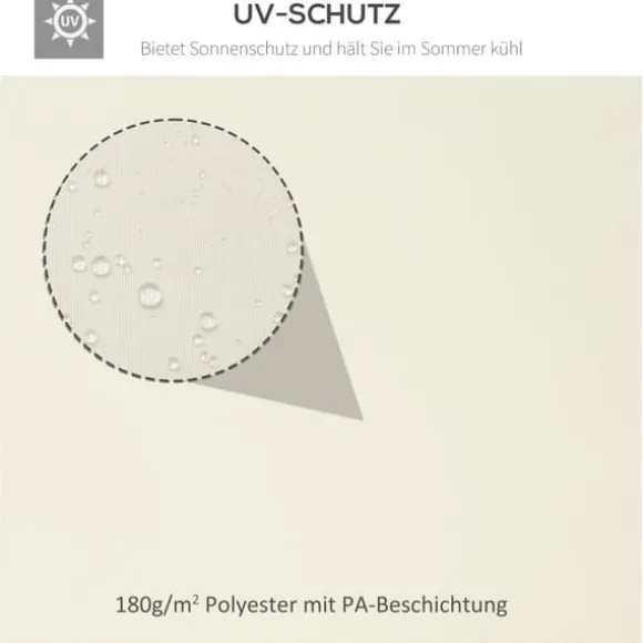 Pavillontag 4x3 m til metalpavillon, med dræningshul, polyester, cremehvid