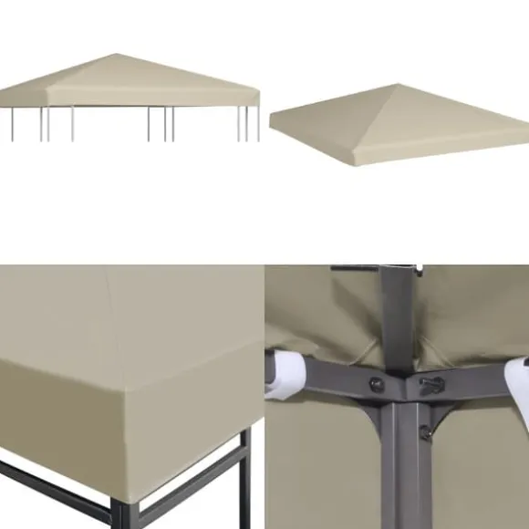 Pavillontopdække 310 g/m² 3x3 m beige - Pavillontopdække - Pavillontopdækker - Home & Living