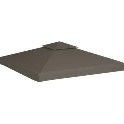 Pavillontopdække i 2 lag 3x3 m 310 g/m² gråbrun - Pavillontopdække - Pavillontopdækker - Home & Living