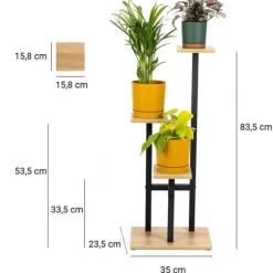 PEAK universal blomsterstander - sort, 3-etagers blomsterstander til 3 potter
