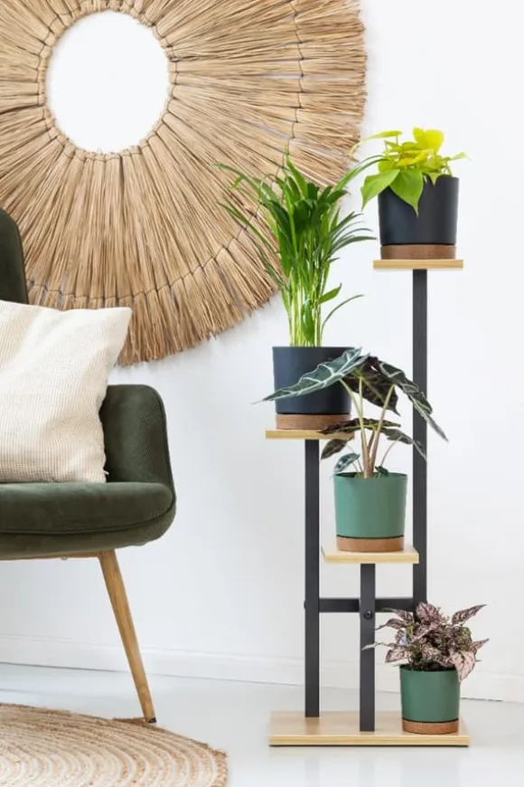 PEAK universal blomsterstander - sort, 3-etagers blomsterstander til 3 potter