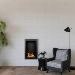 Pejs Bio pejs Vægmonteret biopejs ethanol pejs VERTICAL 61 cm x 39 cm x 12 cm sort økologisk pejs