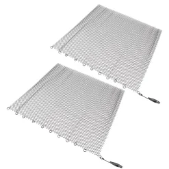 Pejs Mesh Screen Gardin 2 brede paneler Hængende erstatningsskærme til hjemmet Brændeovn Pejs Sort 24x22in