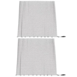 Pejs Mesh Screen Gardin 2 brede paneler Hængende erstatningsskærme til hjemmet Brændeovn Pejs Sort 24x22in