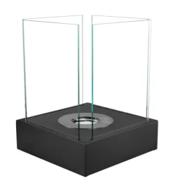 Pejse Bio-pejs Fritstående biopejs Sunset Garden Mini sort mat Bioethanolbrænder 26 cm x 33 cm x 26 cm til have til hjemmet Ekologis