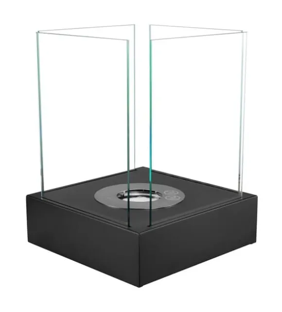 Pejse Bio-pejs Fritstående biopejs Sunset Garden Mini sort mat Bioethanolbrænder 26 cm x 33 cm x 26 cm til have til hjemmet Ekologis